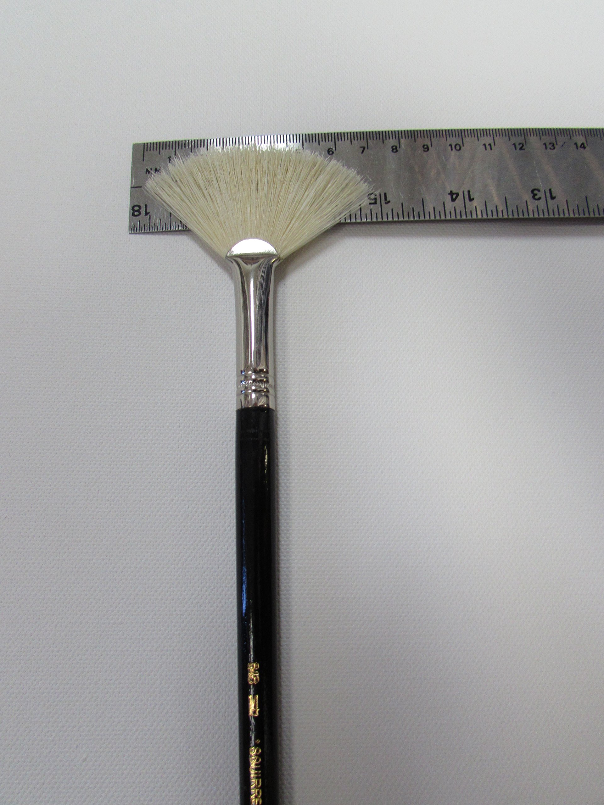 Artist Fan Brush White Bristle Long Handle #14