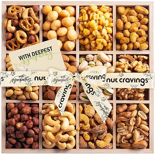 Miniatura 15 de Cesta de regalo "Get Well Soon" (Mejórate pronto), bandeja de madera para frutos secos + cinta roja (12 piezas surtidas), paquete de cuidado "Feel