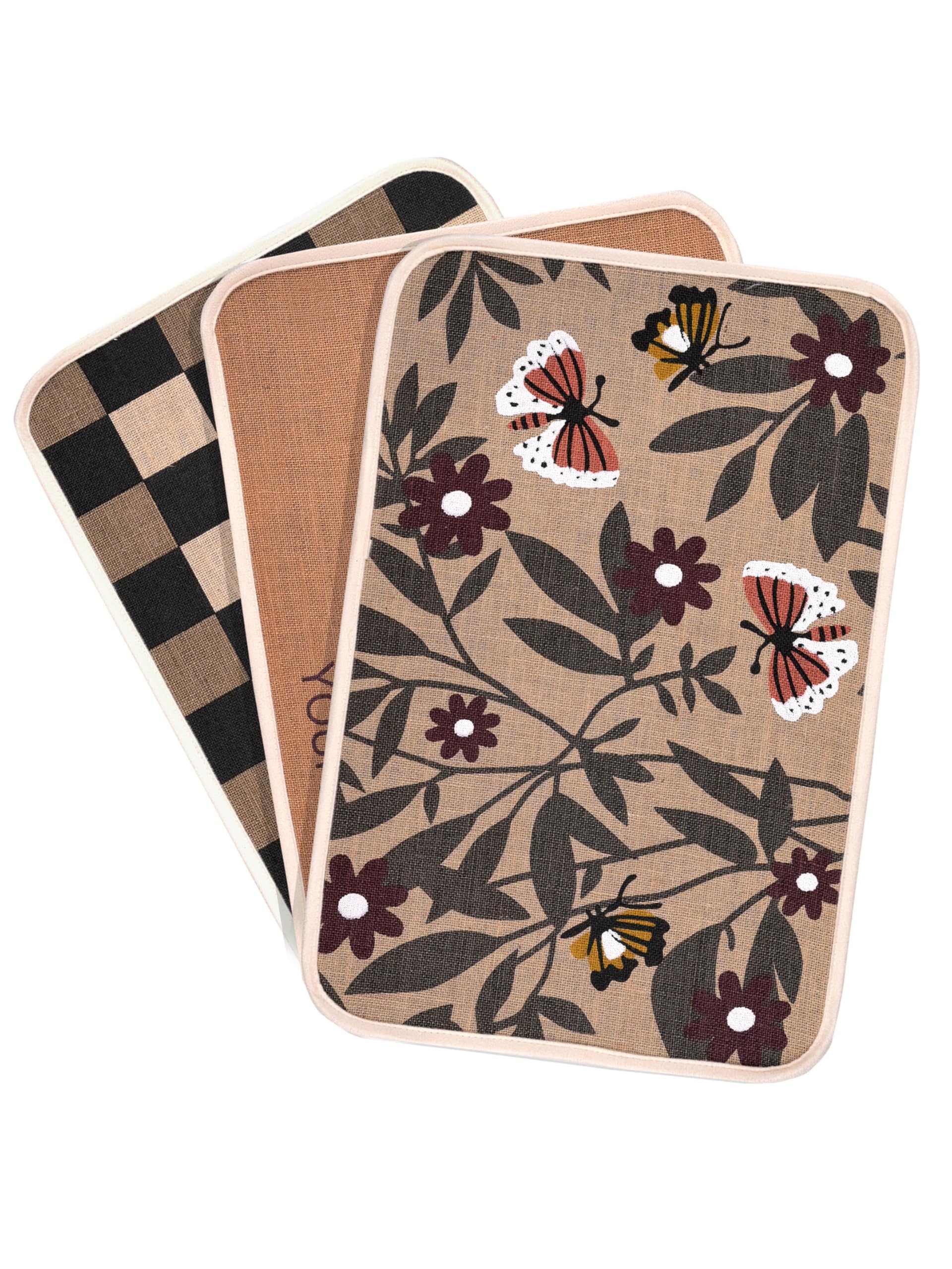 SARAL Home Bloom Jute Doormats | Eco Friendly with Anti-Skid TPR Backing | Durable | Doormat for Entrance, Kitchen, Bedroom, Bathroom | Floor Mat Combo Pack of 3 Pcs Size 40x60 CM-image-46