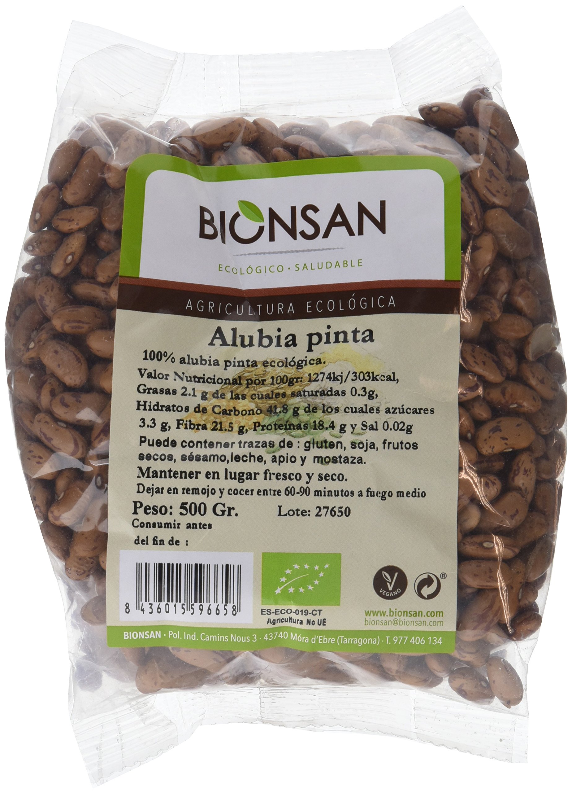 Bionsan Alubia Pinta | Cultivo Ecológico | 6 Bolsas de 500gr | Total: 3000gr