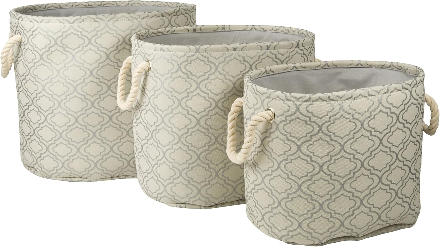 Set of 3 Storage Bins Open Top Nested Storage Bins (Set