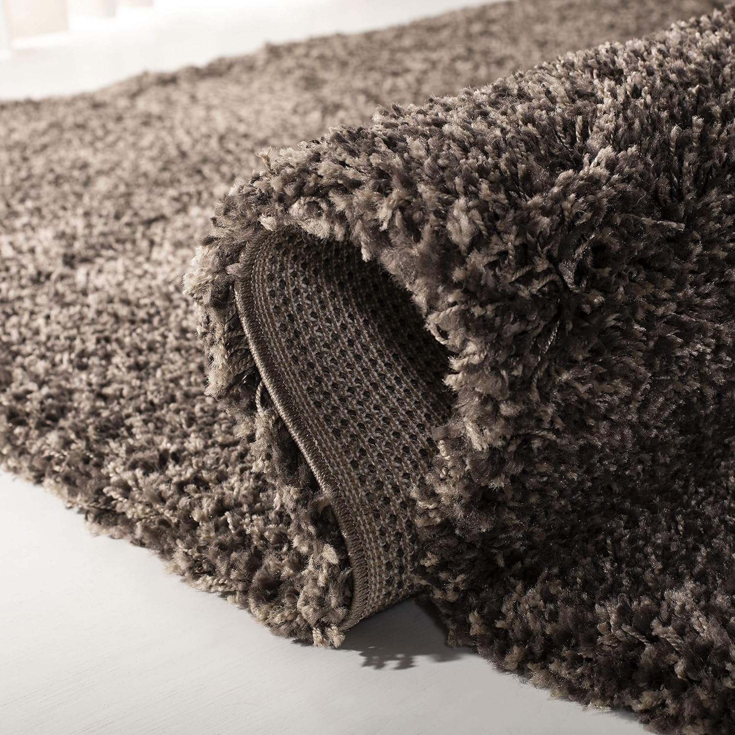SAFAVIEH California Shag Collection Area Rug - 8'6" x 12', Mushroom, Non-Shedding & Easy to Clean, Ultra Plush Thick Pile, Ideal for Living Room, Bedroom, Dining Space (SG151-8181)