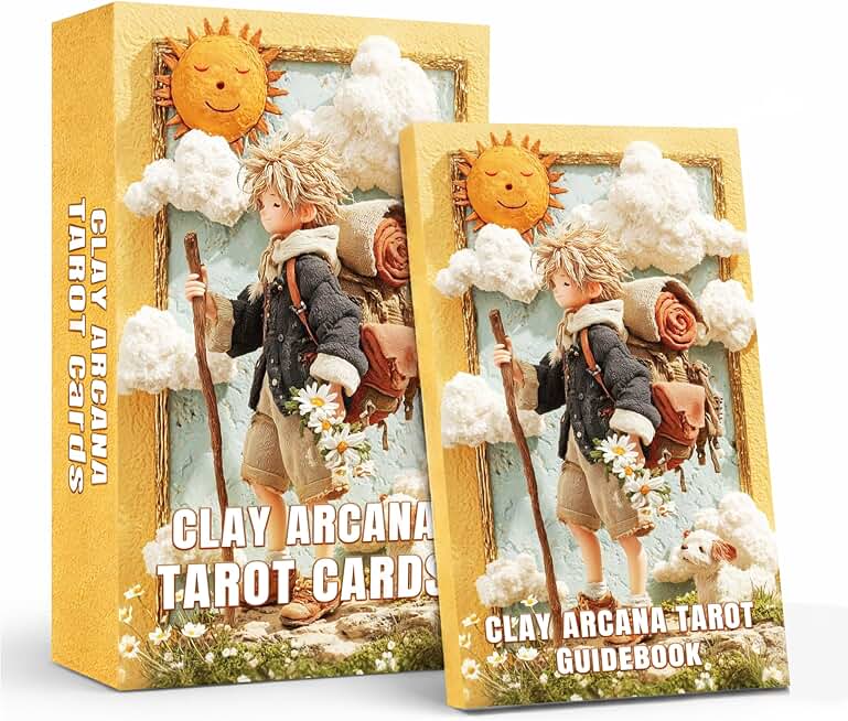 sishui Unique Tarot Deck, 78 Clay Tarot Cards for Beginners and Experienced Readers, with Guidebook, Tools for Reflection, Growth, and Spiritual Practice