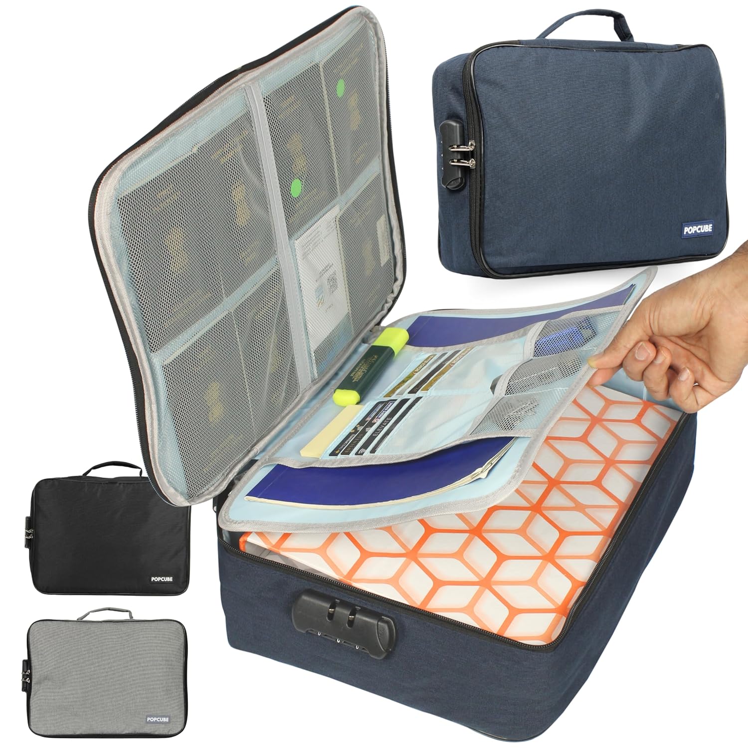 POPCUBE Large Document Organizer Bag,Water-Resistant Travel Storage Bag ...