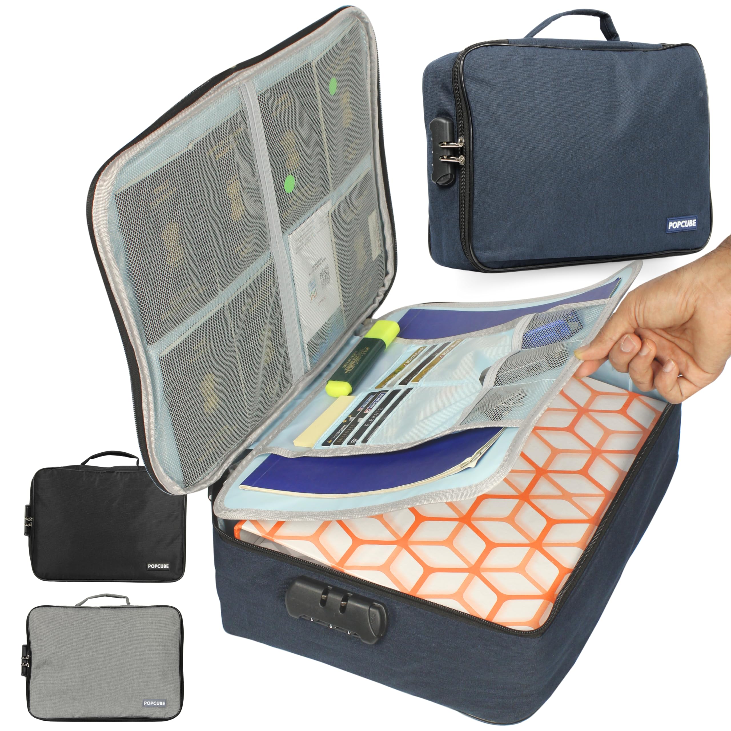 POPCUBE Large Document Organizer Bag,Water-Resistant Travel Storage Bag ...