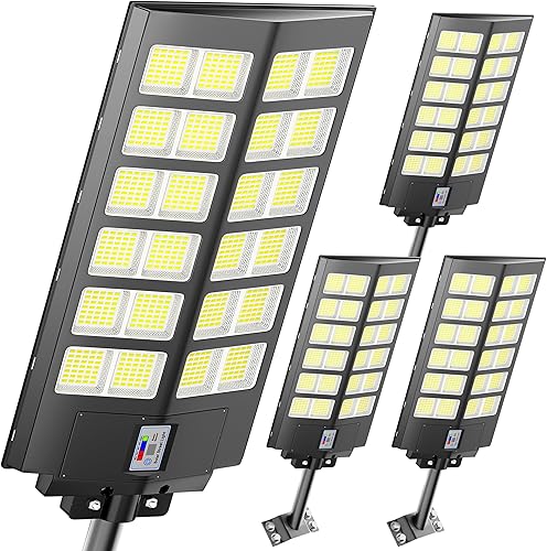 Miniatura 9 de loyoele Luces Solares de Calle para Exteriores de 9000W 120000LM, Luz de Estacionamiento Comercial 7000K, Luces Solares de Inundación