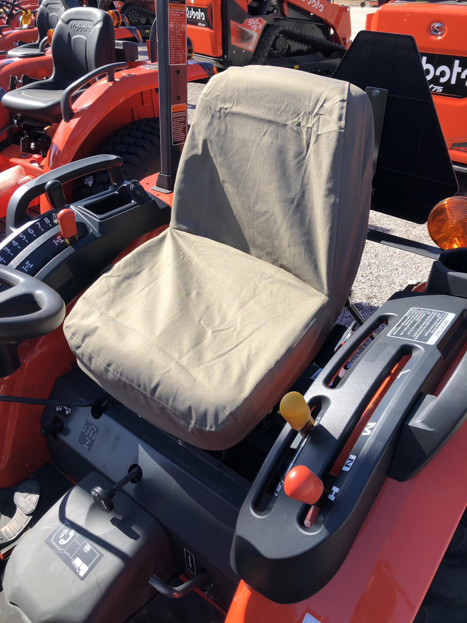 Durafit Seat Coversfor Kubota Tractor B2320,B2620,B2920,B3200,B7410,B7510,B7610,B7800,BX1850,BX2350,BX24,BX25,M5640,L2501,L3240,L3940,L4240,L5040,L5240,L5740,BX2370,BX1880, Sold in Taupe Twill