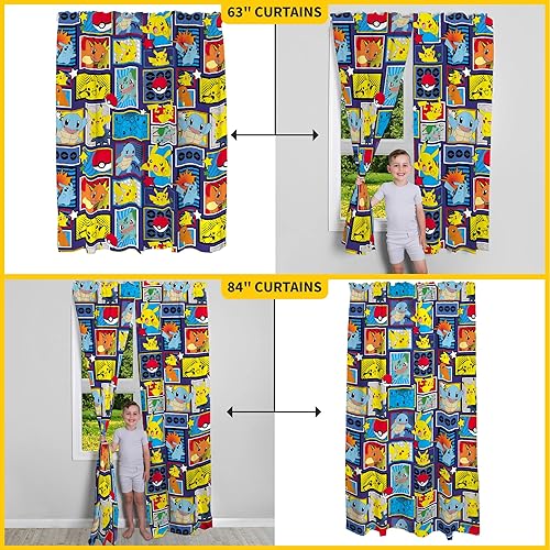 Miniatura 6 de Franco - Juego de cortinas para la habitación de los niños, 82 x 84 pulgadas, Pokémon