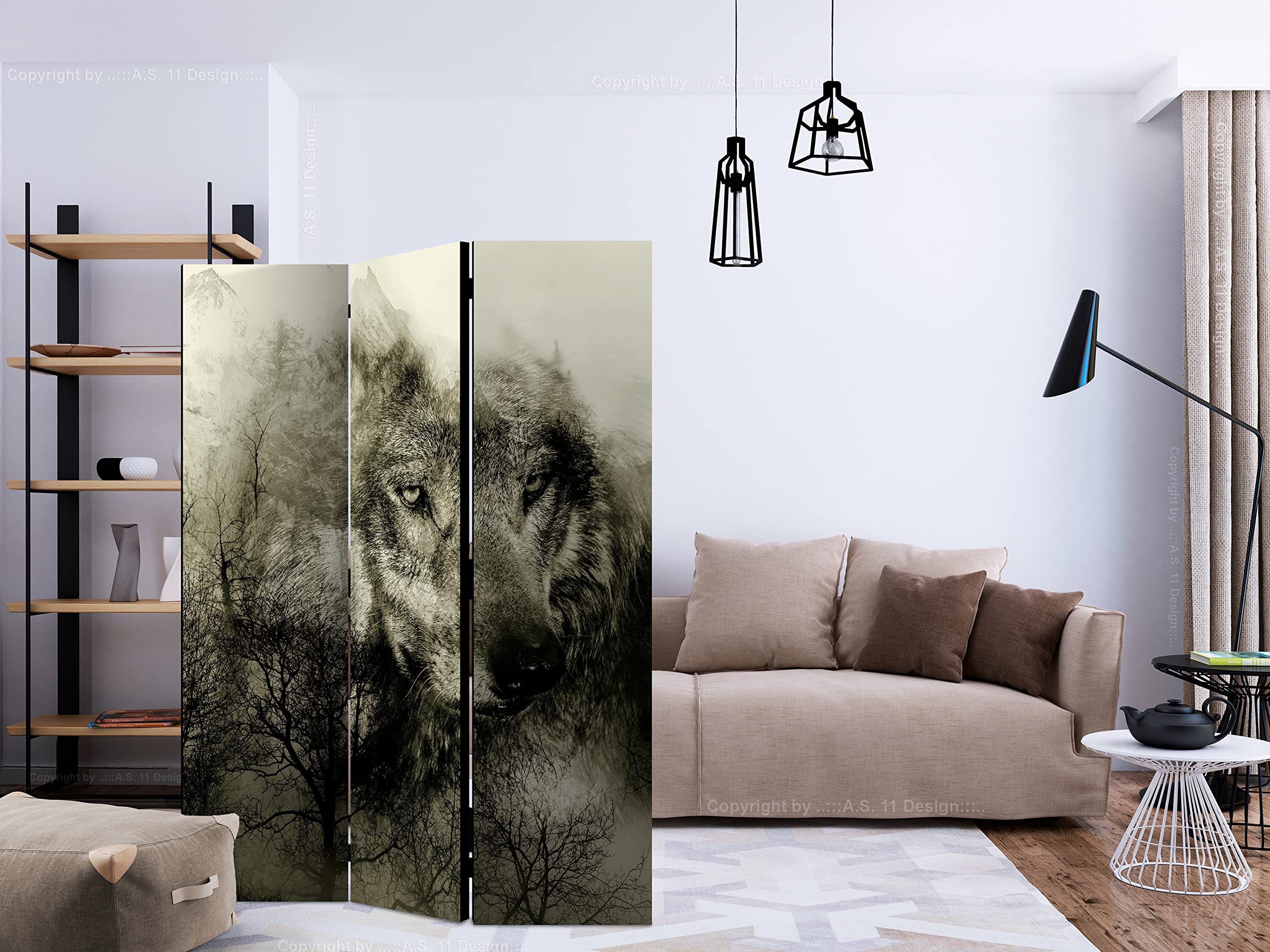 murando - Paravento da Interno 3 Pannelli, Separe Divisorio, 135x172 cm | 3 Pannelli Decorativi, Stampa su Un Lato, Tela in TNT, Pronto all'Uso, Separatore per Camera da Letto, Produzione EU
