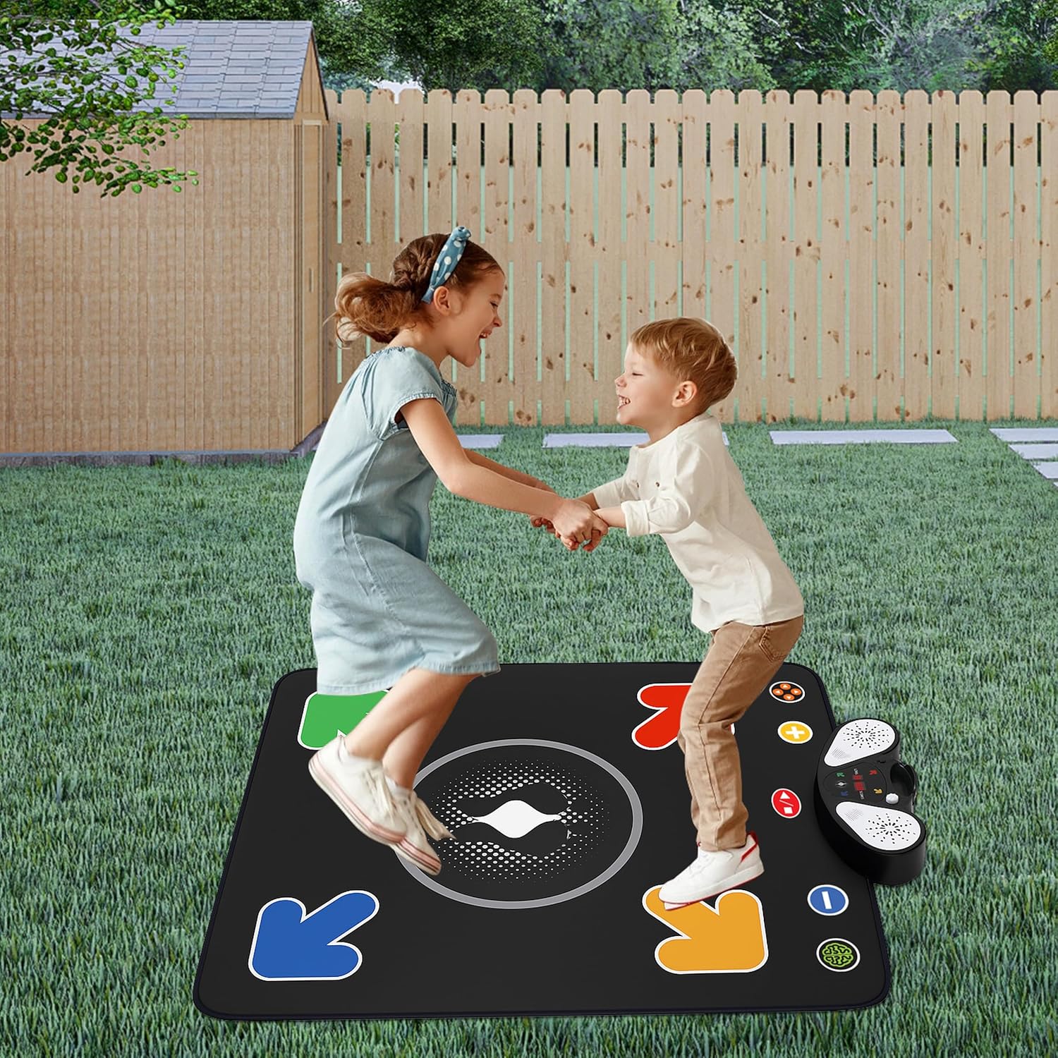 Dance Mat for Kids - Light-up Electronic Rhythm Step Play Mat, Music Game Pad Toy for Girls Boys 3-12, Challenge Playmat Gift Built-in Songs, MP3 External Play, 5 Levels, Adjustable Volume - Image 6