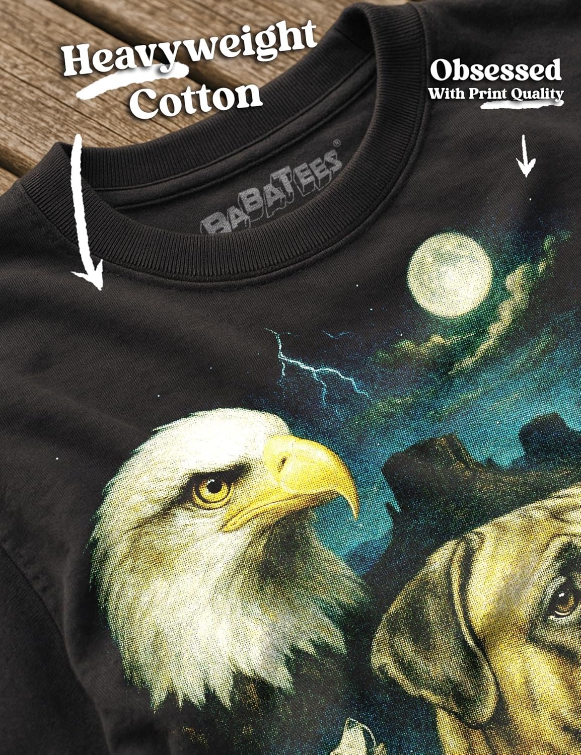 Majestic Dog Artwork Premium Black T-Shirt for Men & Women - Image 2