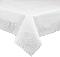 PLASTICPRO 3-Ply Disposable White Tablecloths, Absorbent Waterproof Paper Plastic Covers, 54x108 Inch Rectangle for 6-8 Ft Tables, Pack of 5