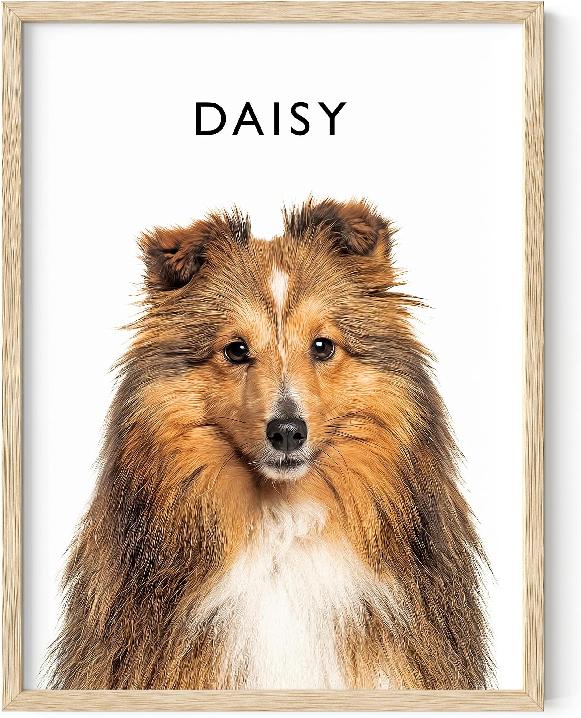 HAUS AND HUES Create Your Own Framed Wall Art Pet Portrait - Dog Wall Art and Cat Art Wall Decor Personalized Poster - Pet Memorial Gifts Custom Posters - Custom Picture Framed Art