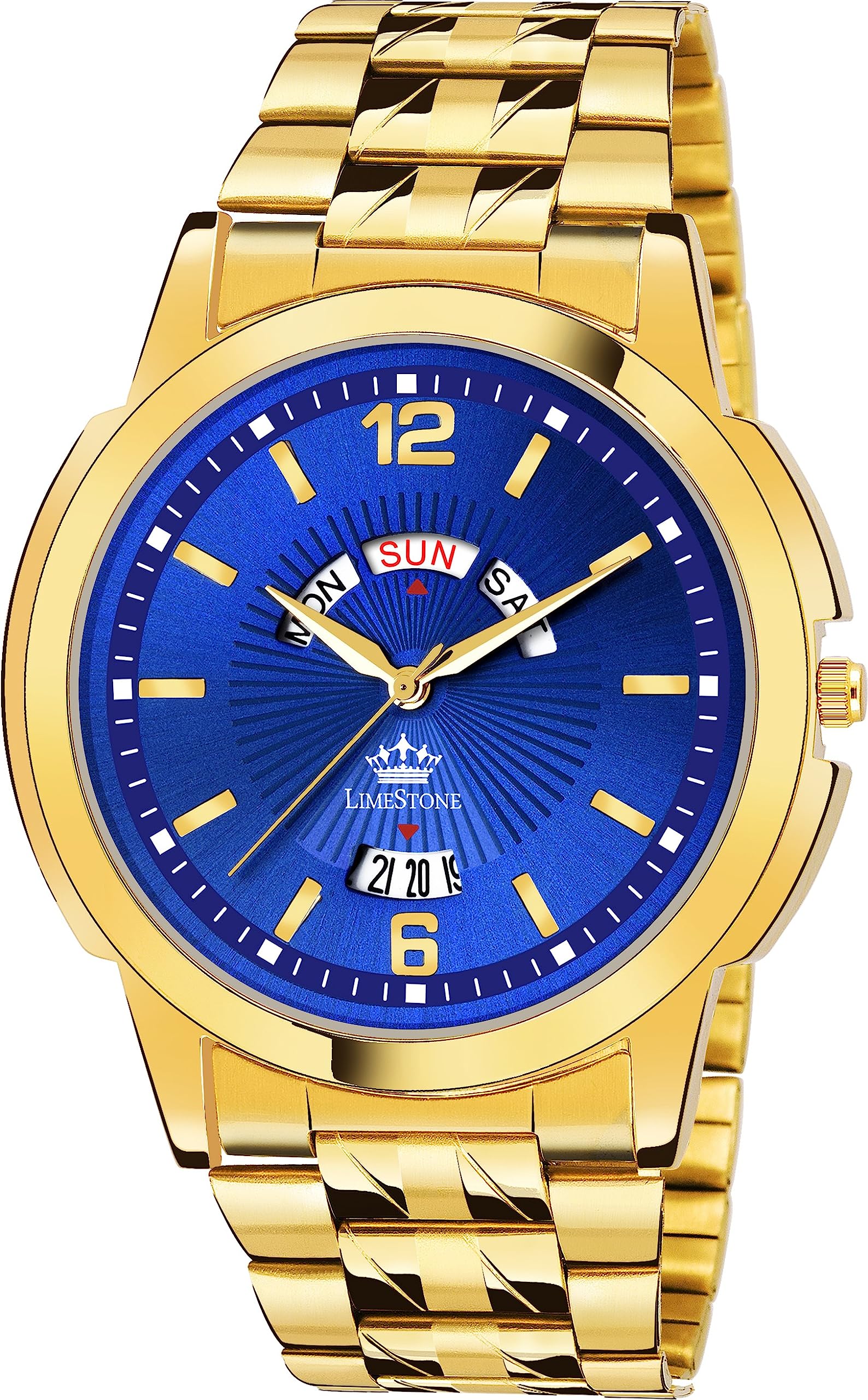 LIMESTONE Day & Date Original Gold Plated HMTS Quartz Analog Watch - for Men (B0CCJ21RHL) Amazon Price History, Amazon Price Tracker