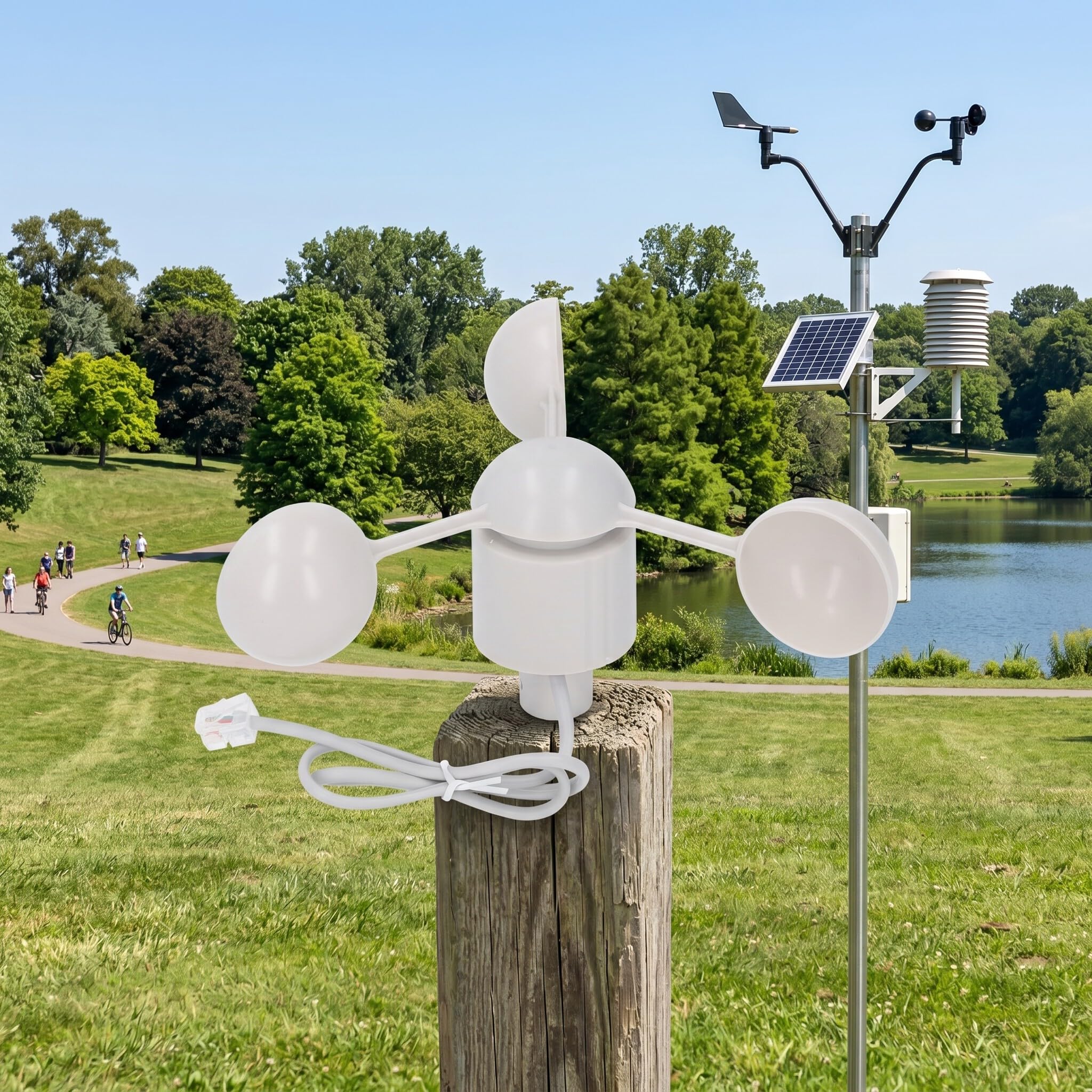 Windbecher, 3 Becher Windmessdetektor, Windgeschwindigkeitssensor-Anemometer mit RJ11-Anschluss, WH2081 Ersatzteil für Wetterstation Zum Testen der Windgeschwindigkeit