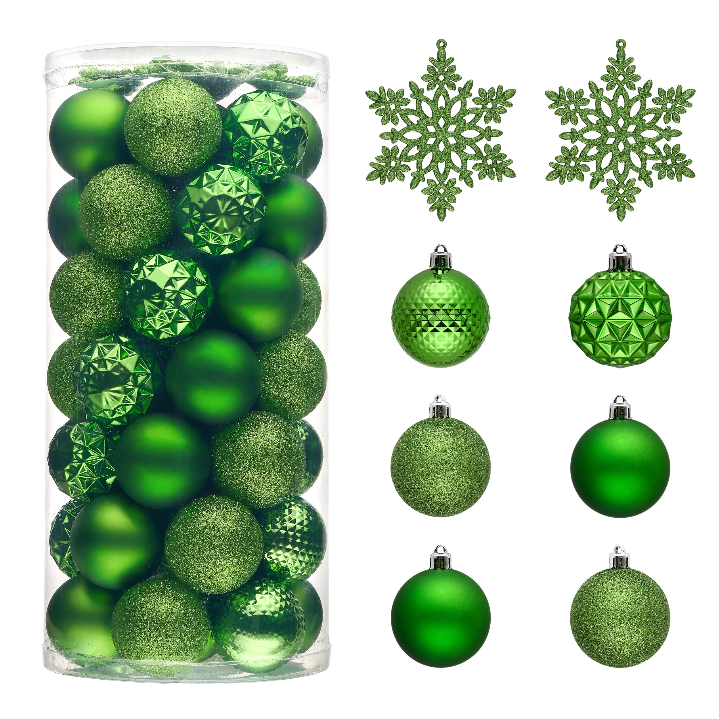 Valery Madelyn Lot de 50 boules de Noël incassables à suspendre pour sapin de Noël et Halloween du 4 juillet, 5,1 cm, vert citron