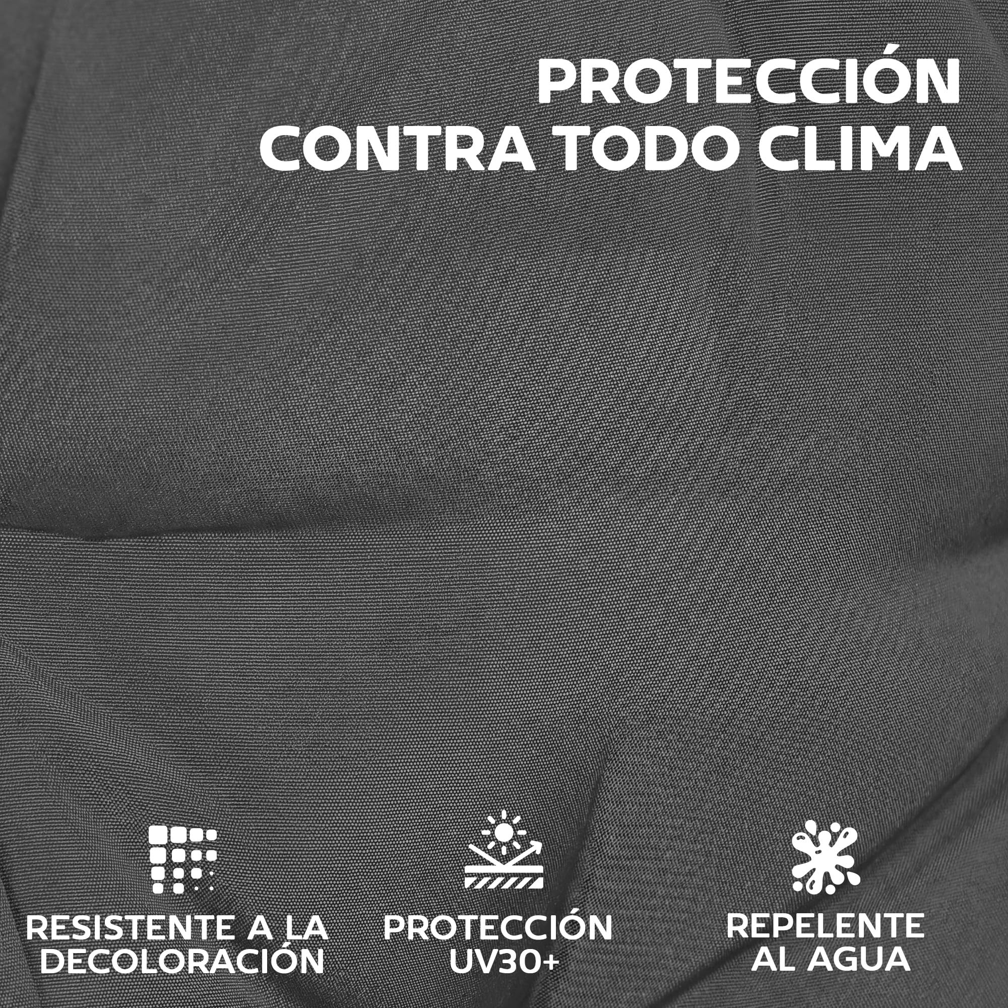 Outsunny Set de 4 Cojines para Sillas, Cojines para Jardín, Colchones de Banco con Respaldo, Correas, Impermeables y Antideslizantes, para Interior y Exterior 112x53x8 cm, Gris Oscuro
