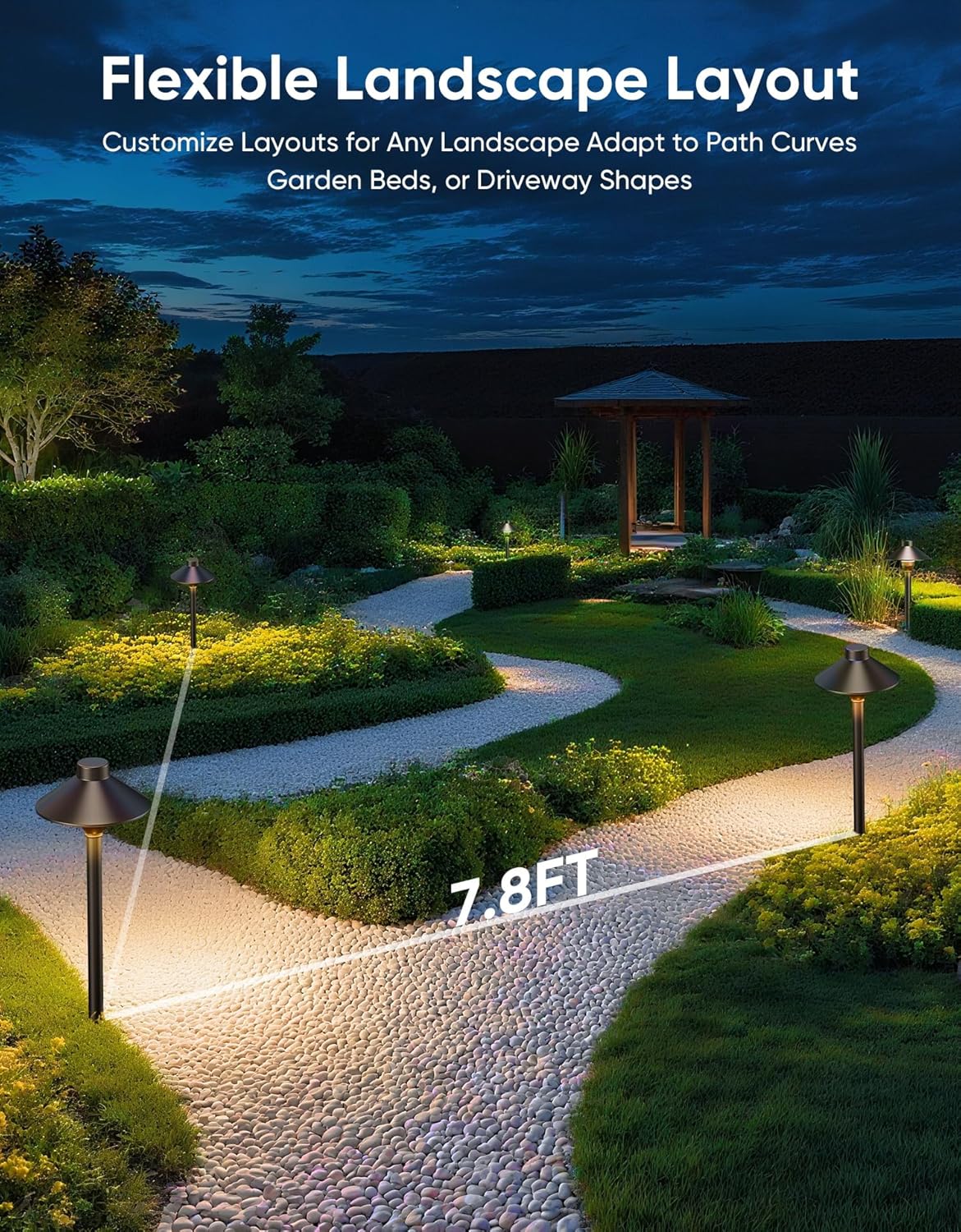 PARTPHONER Low Voltage Landscape Lighting 12-Pack, Aluminum 12V Pathway Lights with G4 Bulbs, Waterproof Oil Rubbed Bronze Color Wired Path Lights with Connectors for Walkway Yard Garden - Image 6