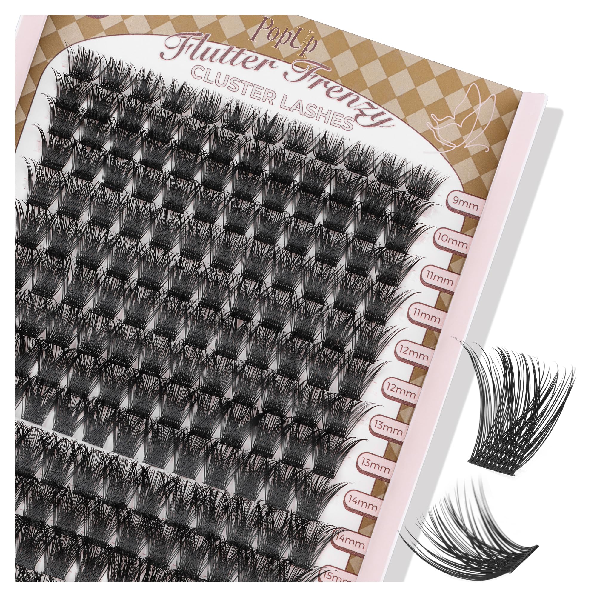 PopUp Cluster Lashes 168pcs Wispy Lash Clusters Soft D Curl Eyelash Clusters Russian Lashes Clusters DIY Eyelash Extensions