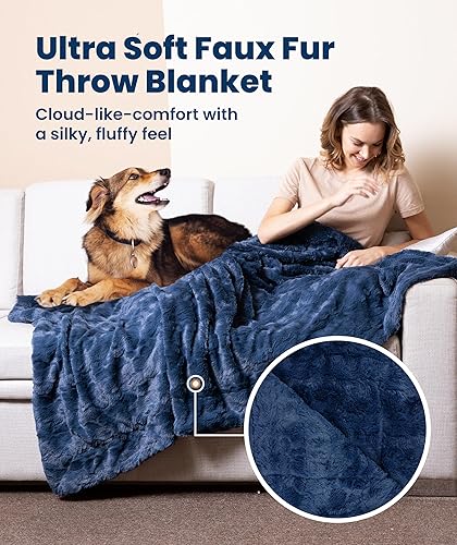 Miniatura 3 de Everlasting Comfort Manta de piel sintética de lujo, ultra suave y mullida, para sofá cama y sala de estar. Otoño, invierno y primavera, 50 x 65