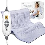 Pure Enrichment PureRelief Ultra-Wide Microplush Heating Pad - 20 x 24 XXL Size & 6 Heat Settings for Temporary Neck, Shoulder & Back Pain Relief - Moist Heat Option & Machine Washable (Periwinkle)