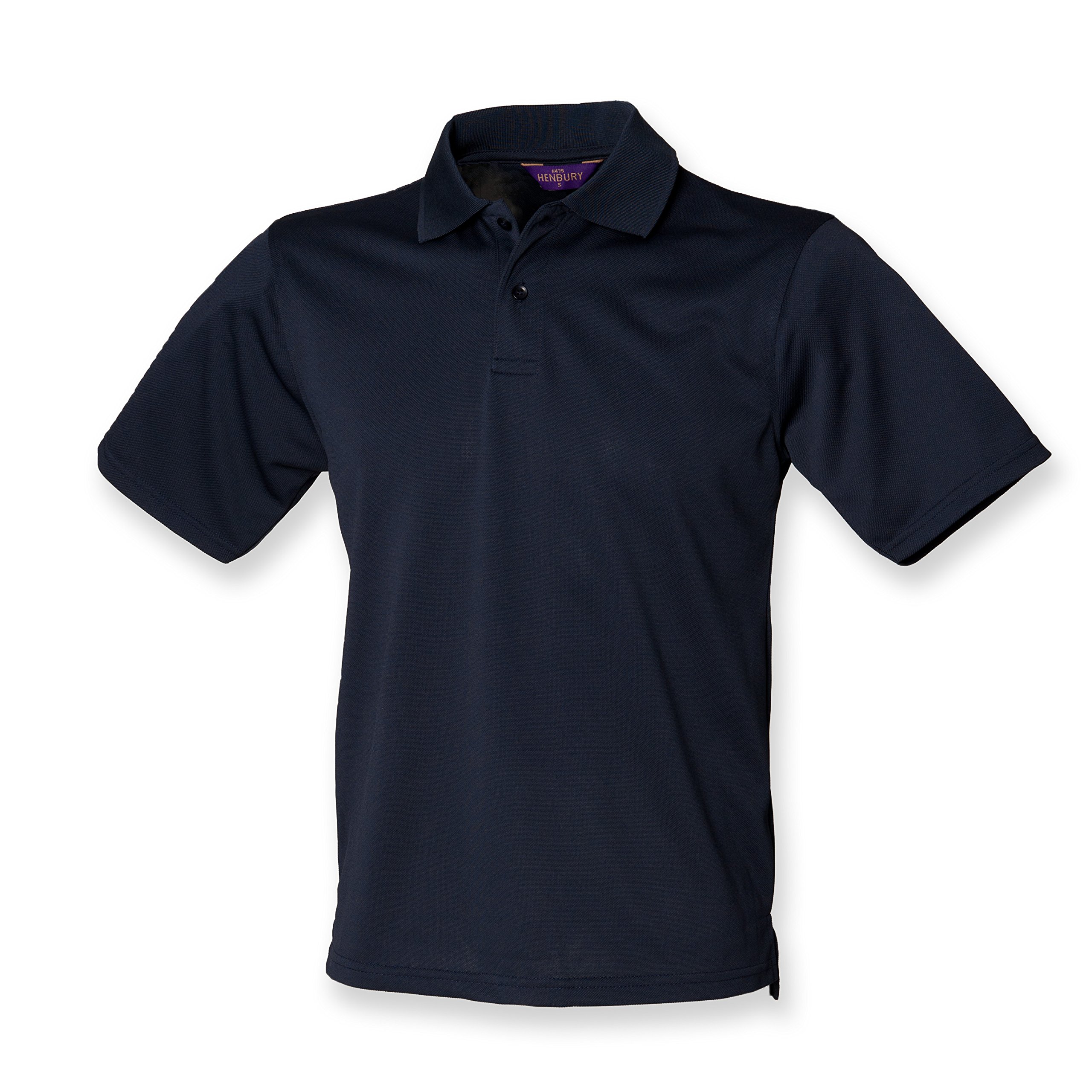 Henbury Mens Coolplus Wicking Pique Polo Shirt Navy M