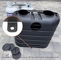 Vista 3 de Flame King Cubierta de plástico ligero resistente de 30LB para tanque de propano LP doble para RV, remolque de viaje, autocaravana y vehículo