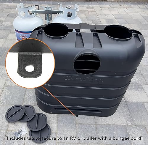 Miniatura 10 de Flame King Dual 30LB LP tanque de propano ligero cubierta de plástico resistente para RV, remolque de viaje, cámper - blanco