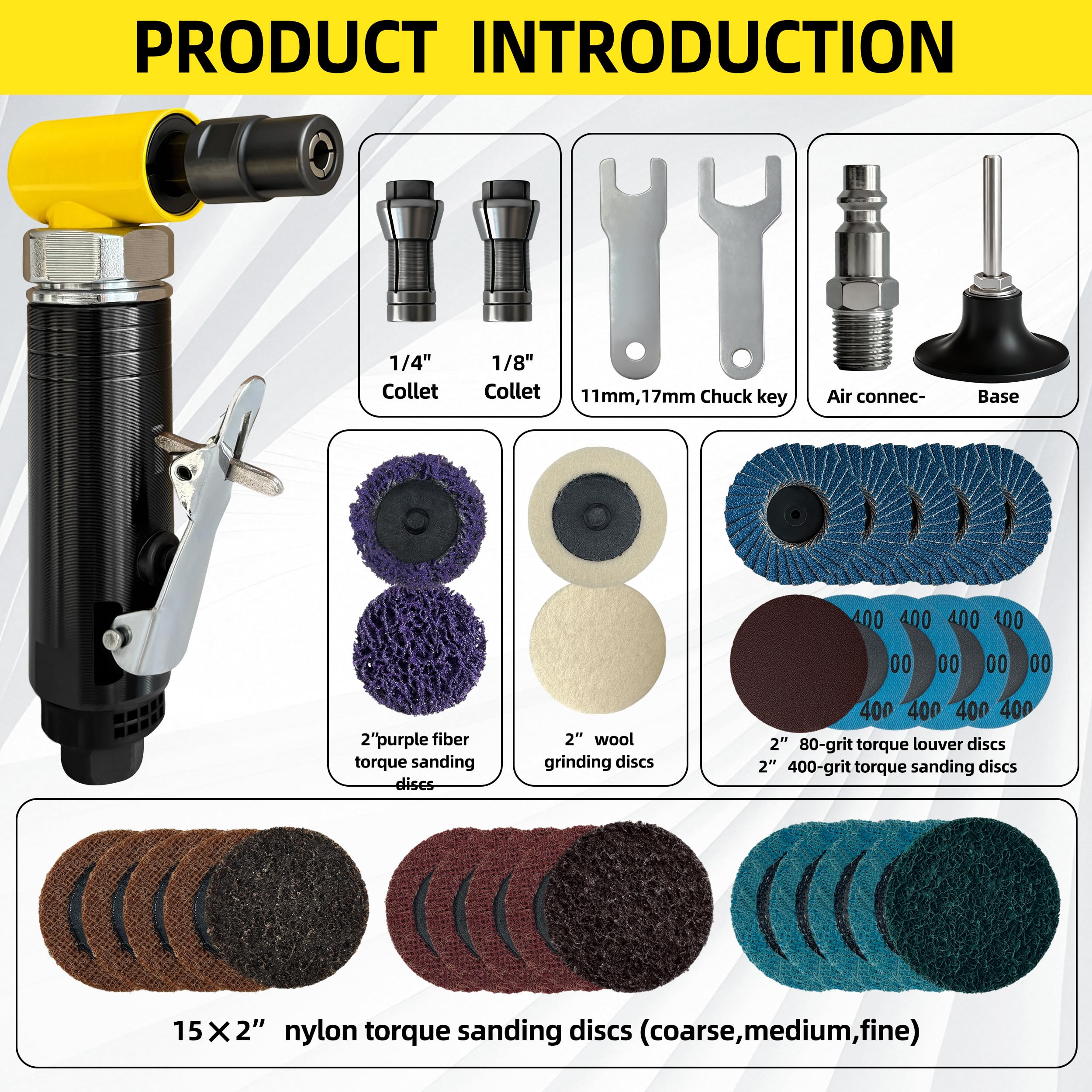 KJE Right Angle Die Grinder Kit - 29 Attachments -2 KJE Right Angle Die Grinder Kit - 29 Attachments -2