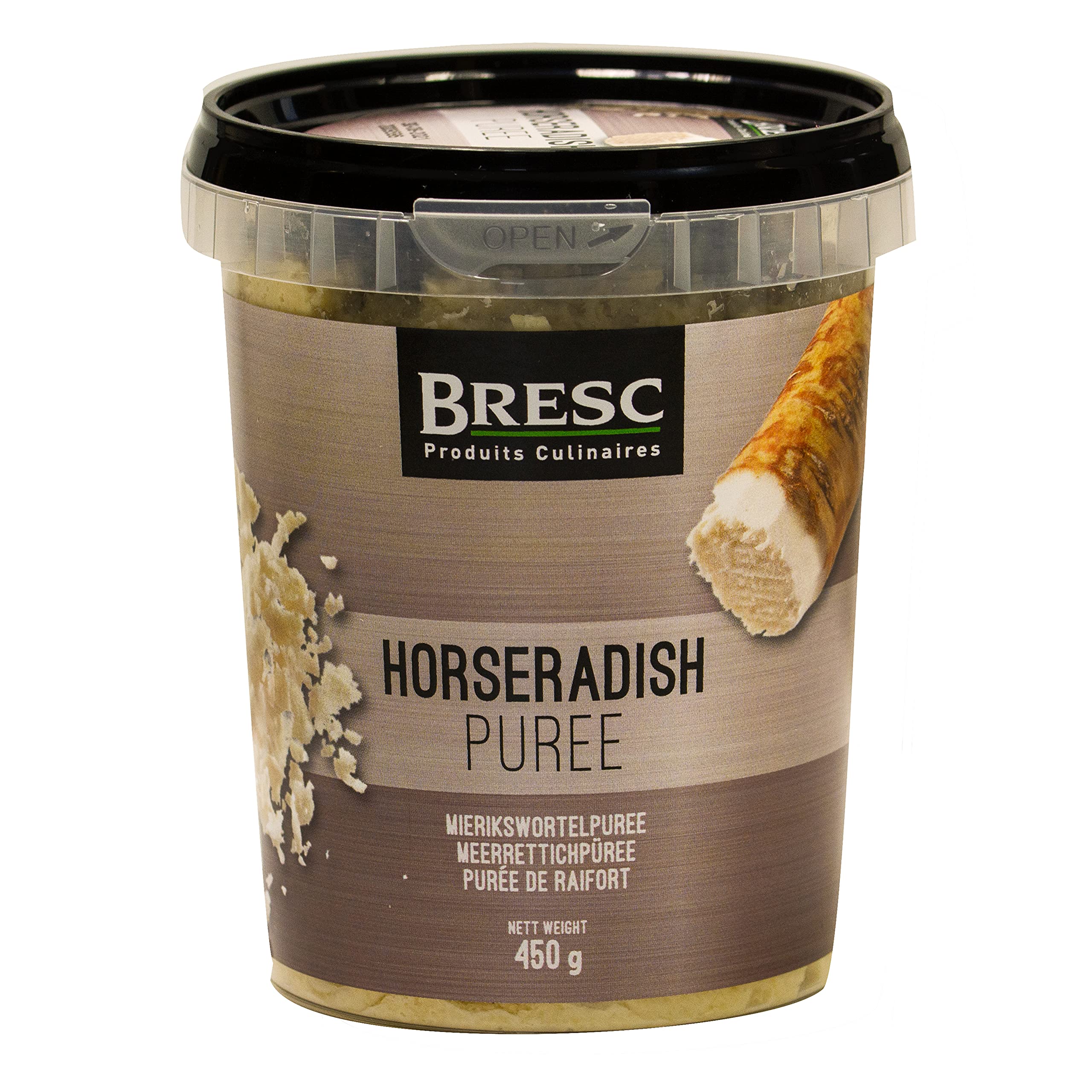 Bresc Meerrettichpüree Spice-Mix - 10x 450g - veganes Meerrettich-Püree, Horseradish, ideal für kalte Anwendungen zu Fisch Salat Dressings, authentische slawische Küche, küchenfertig
