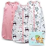 Cute Castle Baby Sleep Sack 12-18 Months - Lightweight 100% Cotton 2-Way Zipper TOG 0.5 Infant Wearable Blanket, Newborn Essentials Toddler Sleep Clothes (3 Pack Pink)