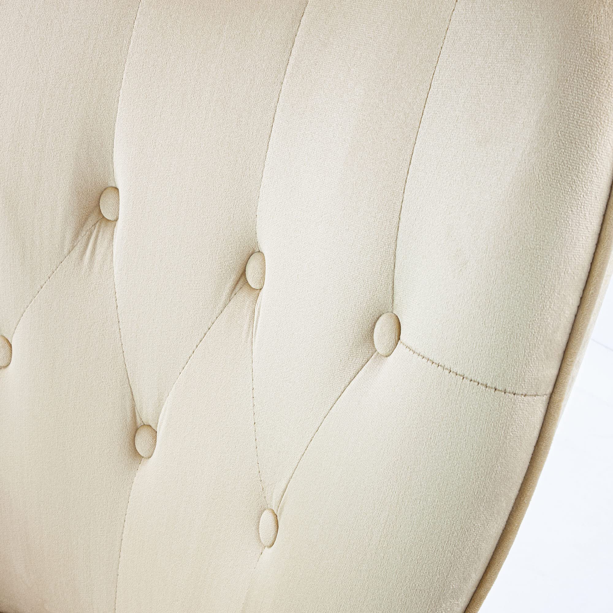 Albatros sedia ad ala con sgabello YORK, beige, rivestimento in velluto, comoda imbottitura, poltrona TV, poltrona imbottita