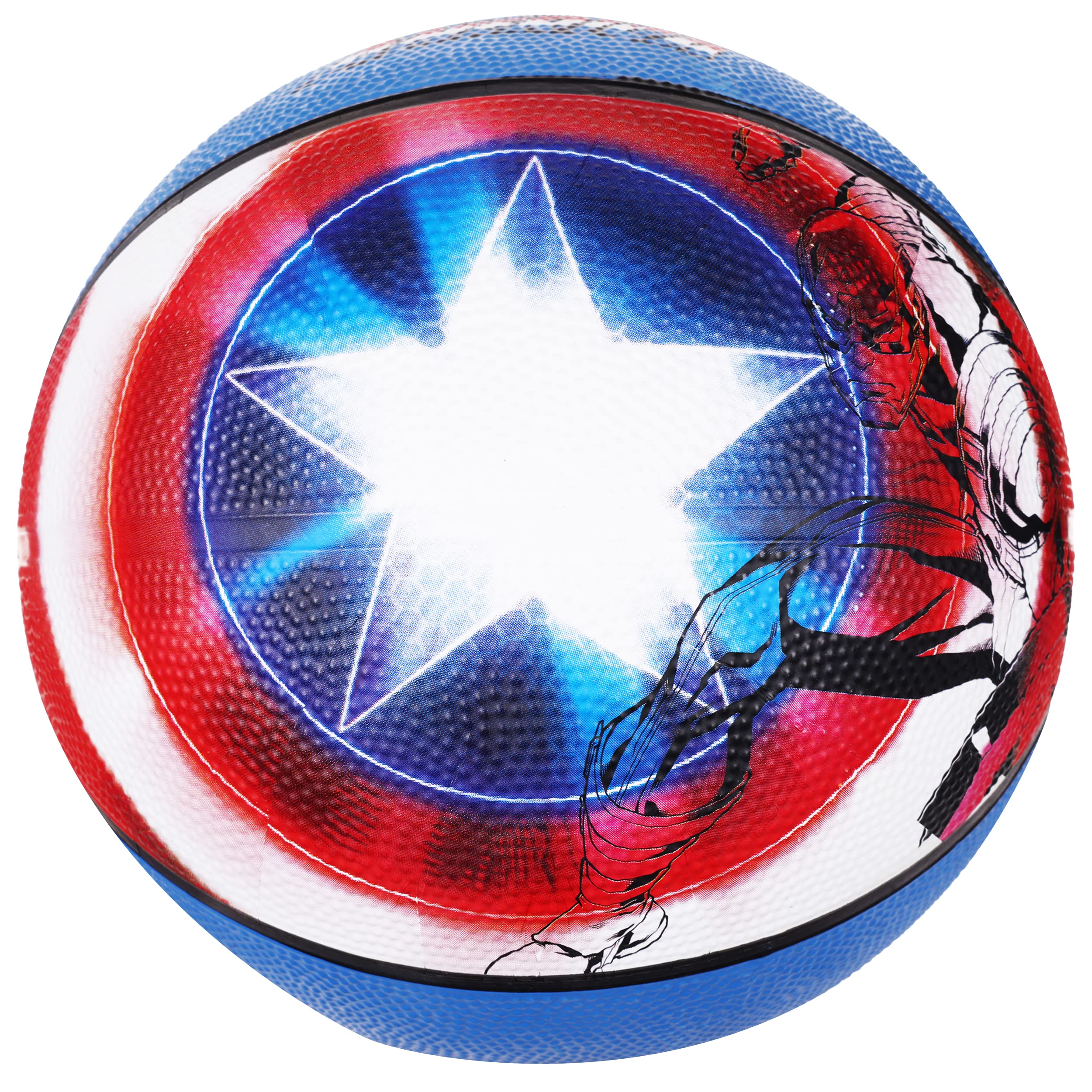 Marvel Captain America Basketball Size 6, Avengers Indoor and Outdoor Game Youth Sports Ball for Boys and Girls, Multi