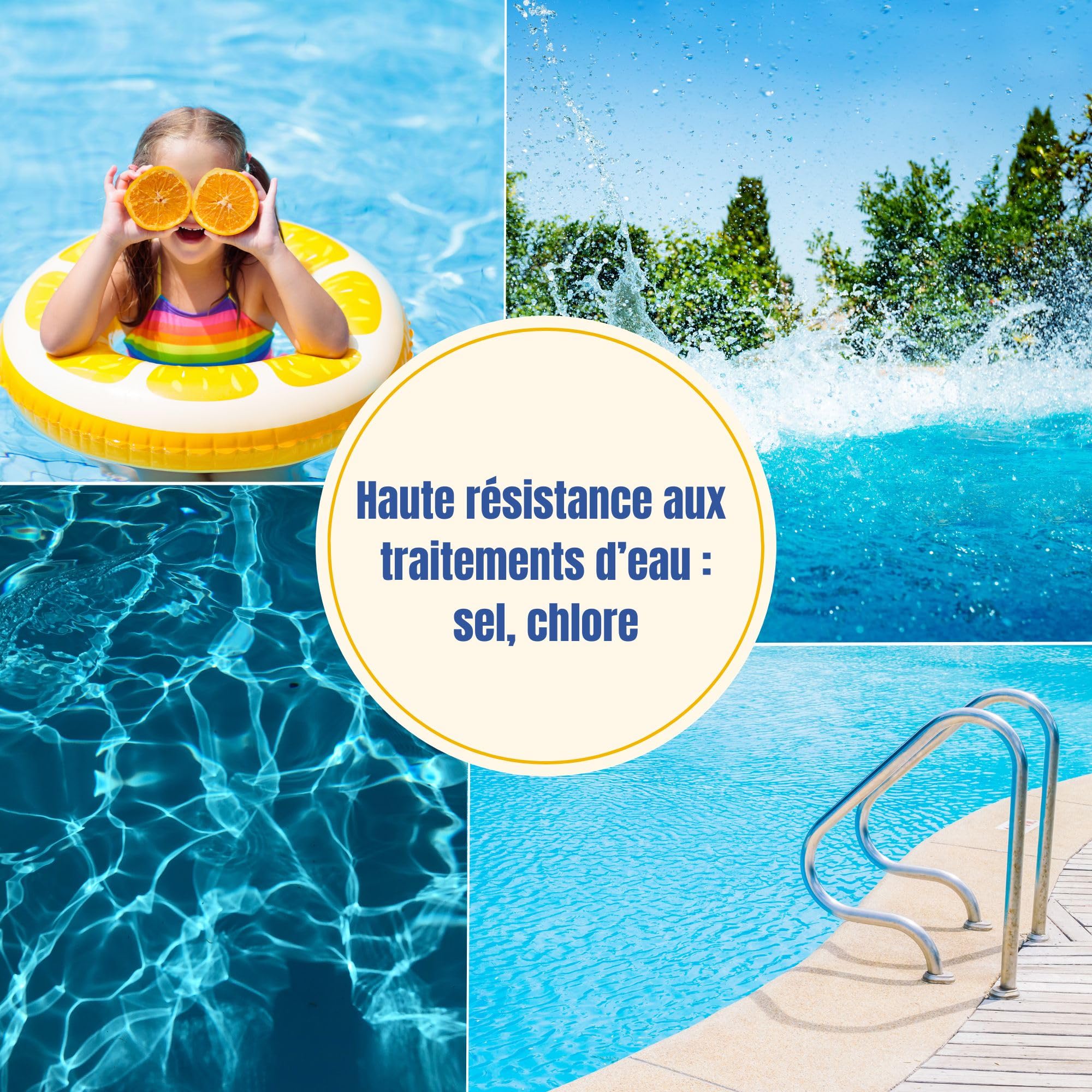 PINTURAS DECOLOR Peinture Piscine, bassin béton - Imperméable - Excellente résistance aux UV, à l'eau chlorée - 8L Bleu