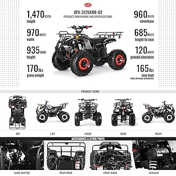 Amazon.com: Coolster 125cc ATV for Kids & Adults, Spider