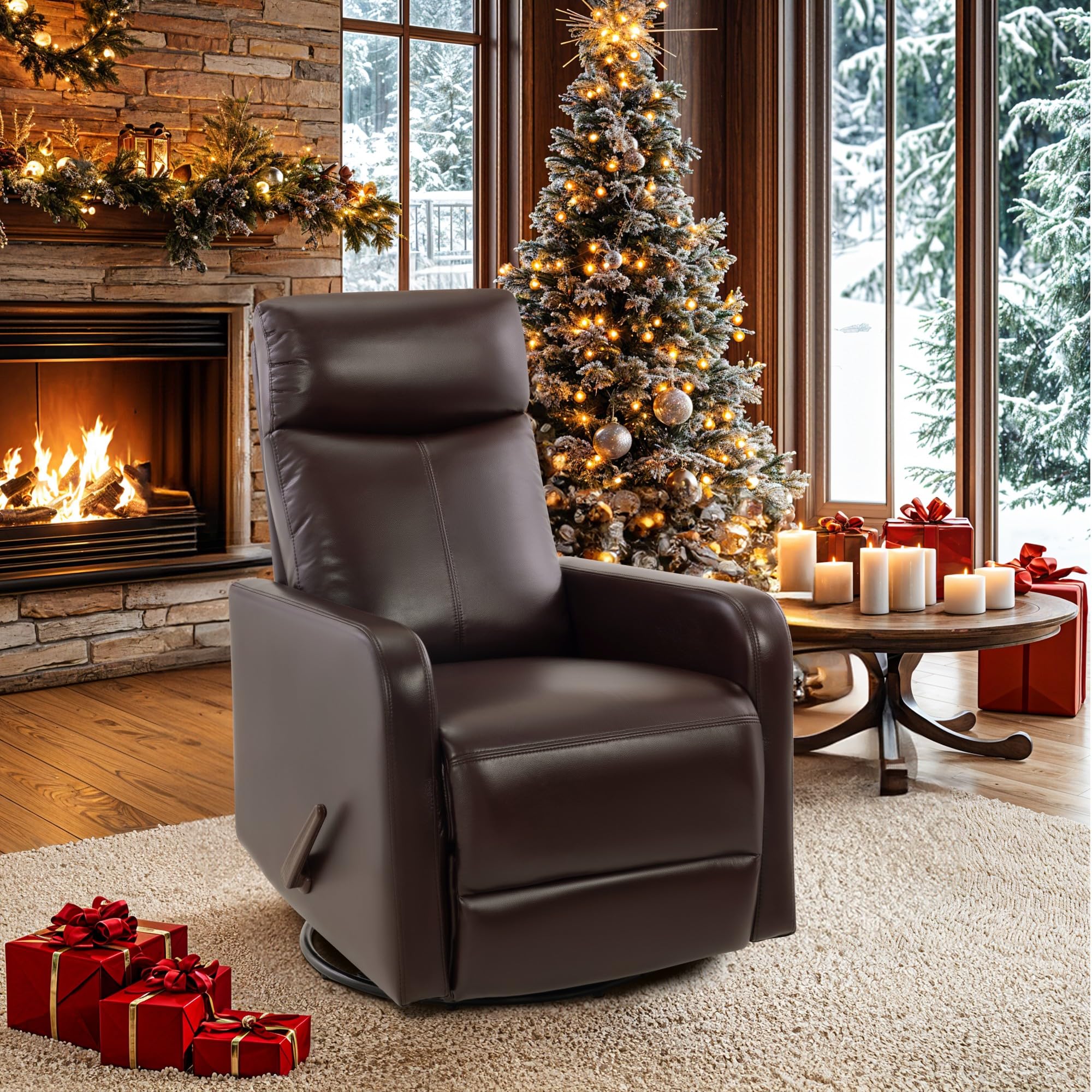 Amazon.com: Neioml Swivel Rocking Recliner Chair for Small Space ...
