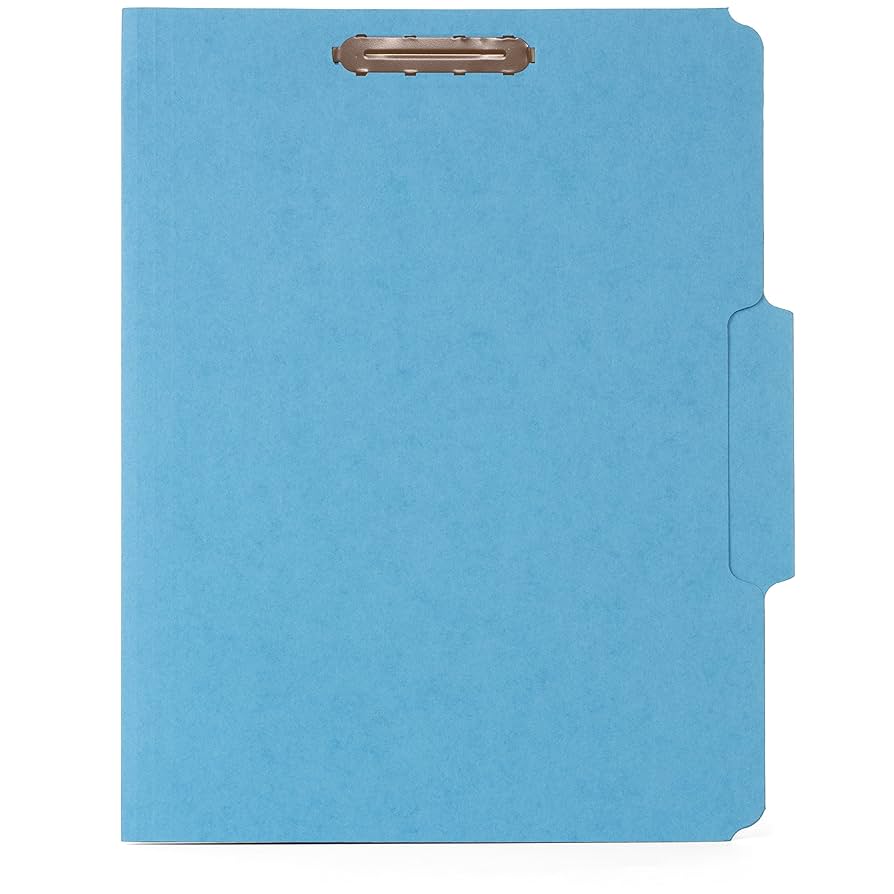 Amazon.com : 100 Blue End tab Fastener File Folders