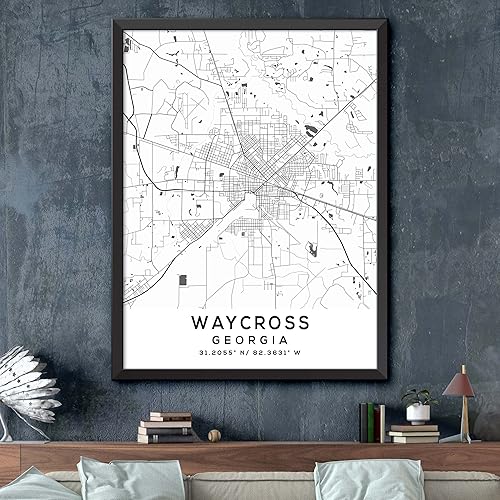 Miniatura 2 de Mapa de Waycross, Georgia, Light 2 (18x24)