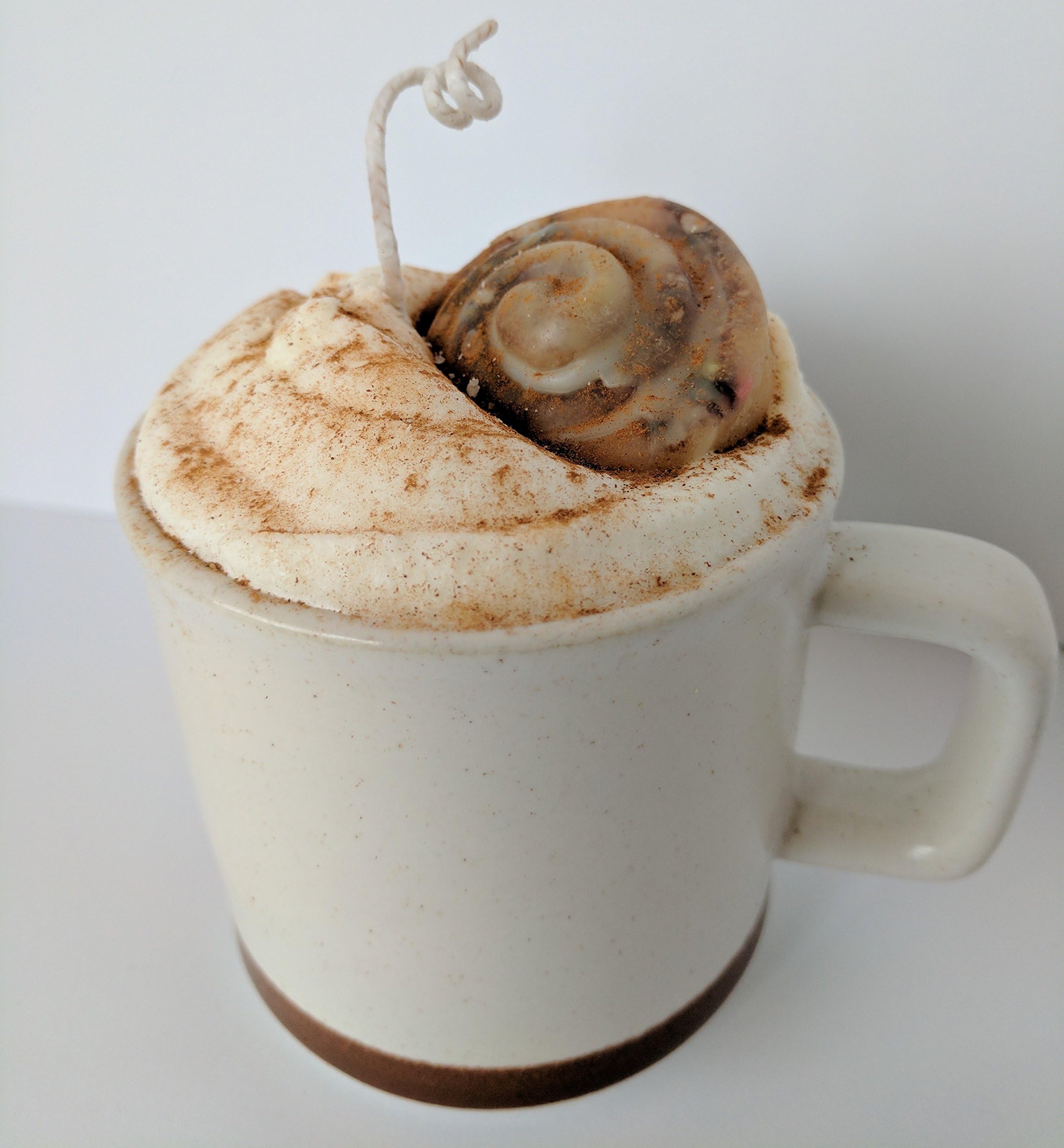 Cupcake Candle Company Coffee Cup Soy Candle| Unique and Exquisite Handmade Coffee Cup Candles That Look and Smell Amazing| 10 Varieties to Choose from (14.5 oz, Cinnabun)