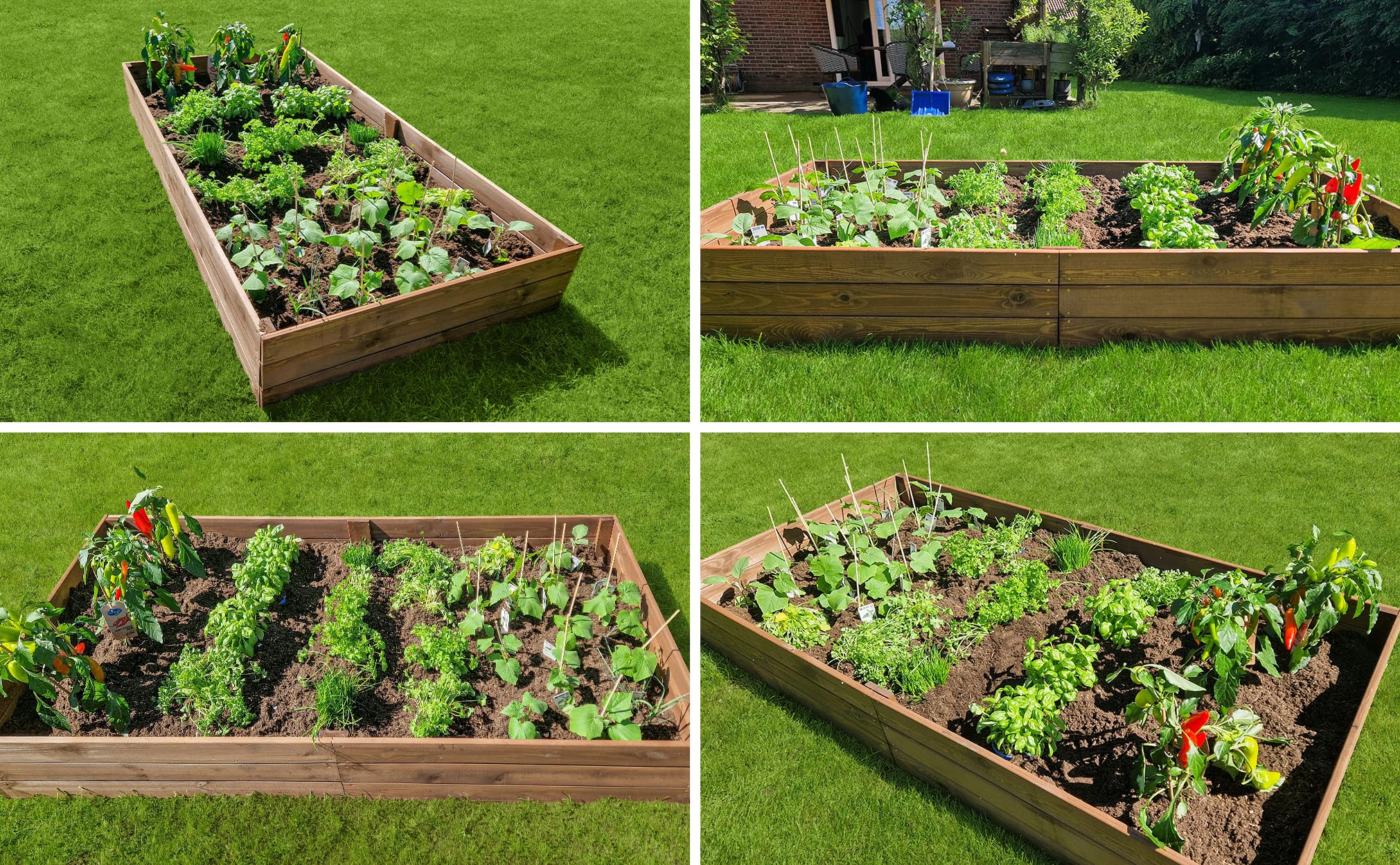 Finesse Jardinieres Exterieur - Carré Potager Extérieur en Bois IMPRÉGNÉ Robuste 120x80x27cm - Planches Pré-Perforées - Montage Facile - Feutre de Drainage Inclus