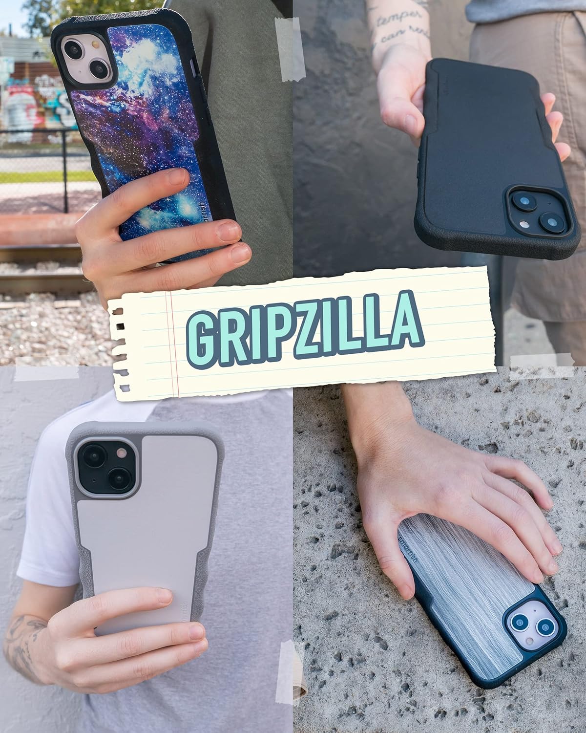 Smartish® iPhone 14 Plus Protective Magnetic Case - Gripzilla Compatible with MagSafe [Rugged + Tough] Heavy Duty Grip Slim Cover w/Drop Tested Protection for Apple iPhone 14 Plus - Black Tie Affair - Image 6