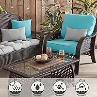 Vista 193 de Greendale Home Fashions 2-Piece Outdoor Deep Seat Cushion Set, Steel Blue Stripe