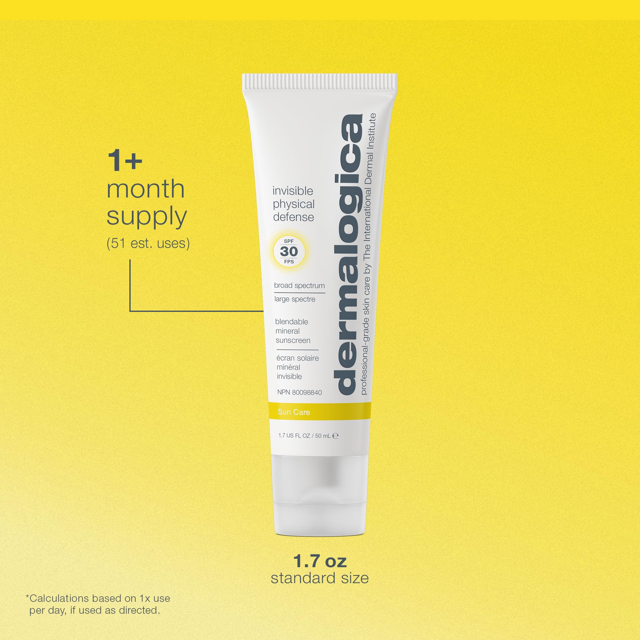 Dermalogica Invisible Physical Defense SPF30 (1.7 Fl Oz) Face Sunscreen Moisturizer - Non-Greasy Formula That Defends Against UVA/UVB/Blue Light