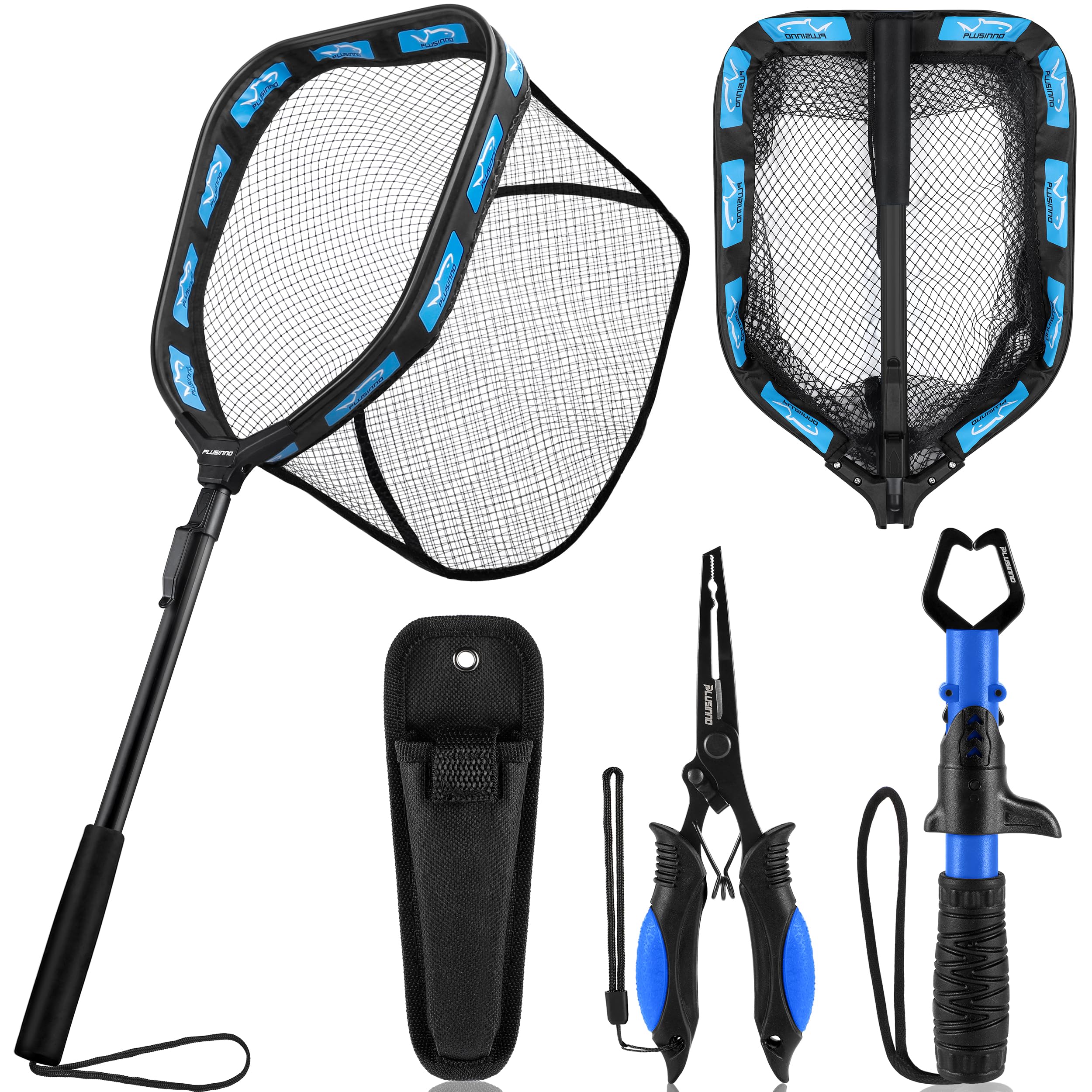 PLUSINNO Floating Fishing Net for Steelhead, Salmon, Fly, Kayak, Catfish, Bass, Trout Fishing, Rubber Coated Foldable Landing Net with Fixed or Telescoping Pole Handle, Fishing Gear and Gifts for Men — Amazon image 19