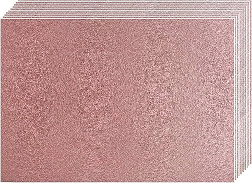 Miniatura 1 de levylisa Tarjeta con purpurina de oro rosa, 10 hojas de 8 x 12 pulgadas, cartulina de 250 gms de alta calidad, cartulina brillante, caja de regalo