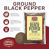 Vista 2 de Polvo de pimienta negra molida bolsa de 14 onzas – Table Grind – by Spicy World