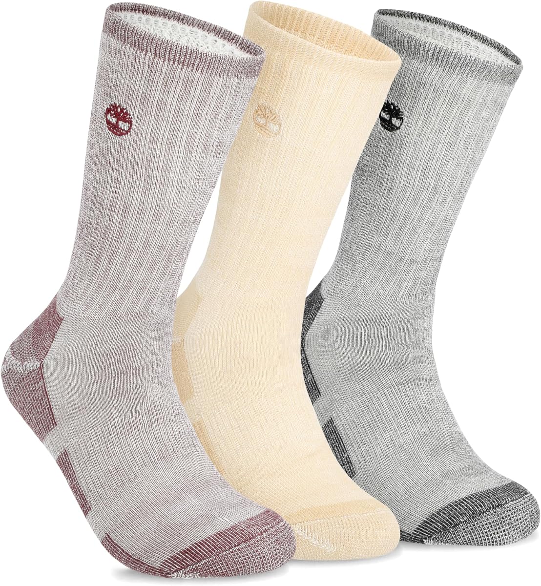 Timberland Women's Women’s Wool Boot Socks – Thermal Crew Socks With Terry Lining, Full Cushion & Arch Support