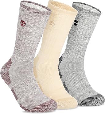 Timberland Womens Womens Wool Boot Socks Thermal Crew Socks With Terry Lining, Full Cushion & Arch Support