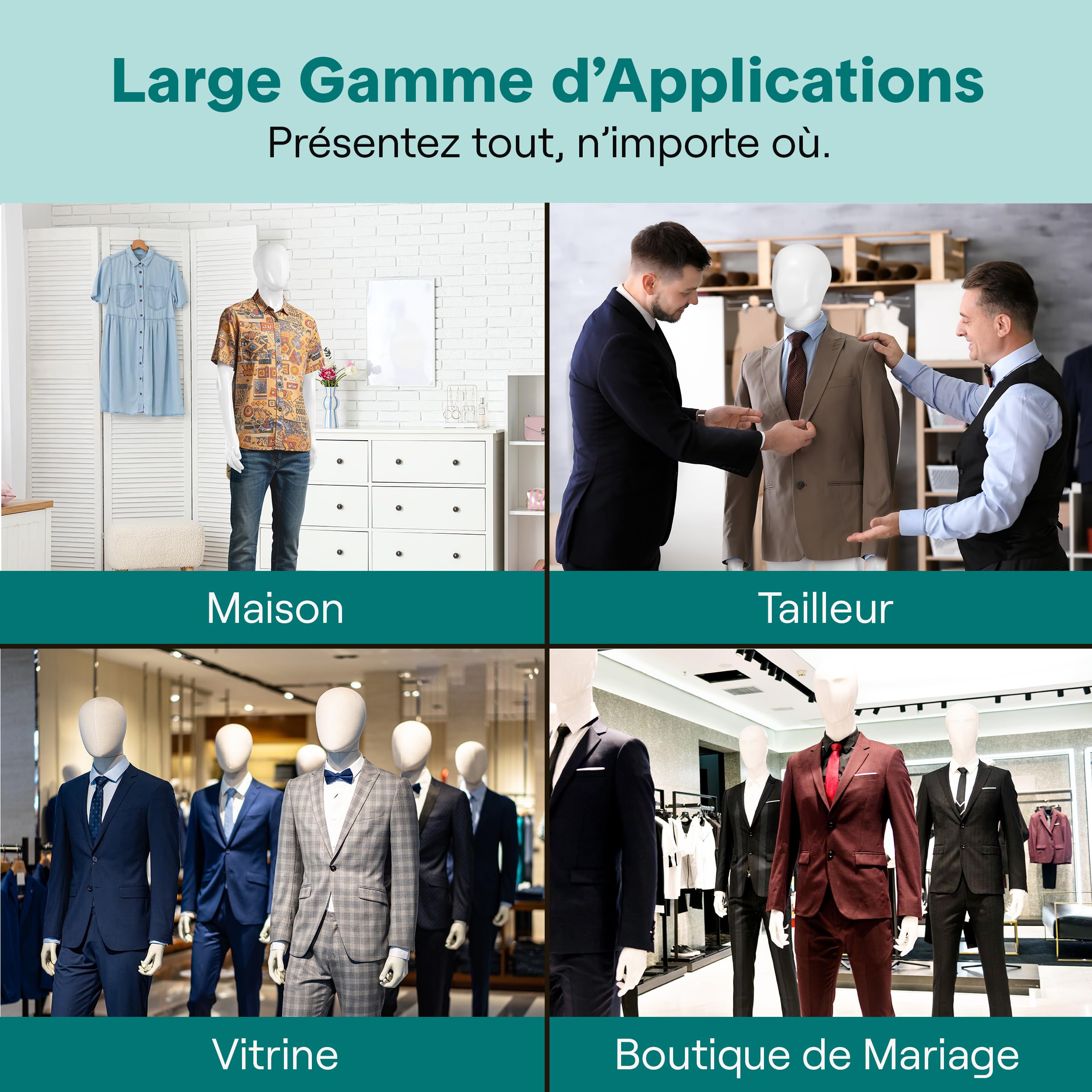 SereneLife Mannequin Masculin Corps Complet, 185cm de Hauteur, Membres Flexibles, Tête Ajustable, Design Détachable, Idéal pour Magasins de Vêtements, Boutiques, Expositions et Plus