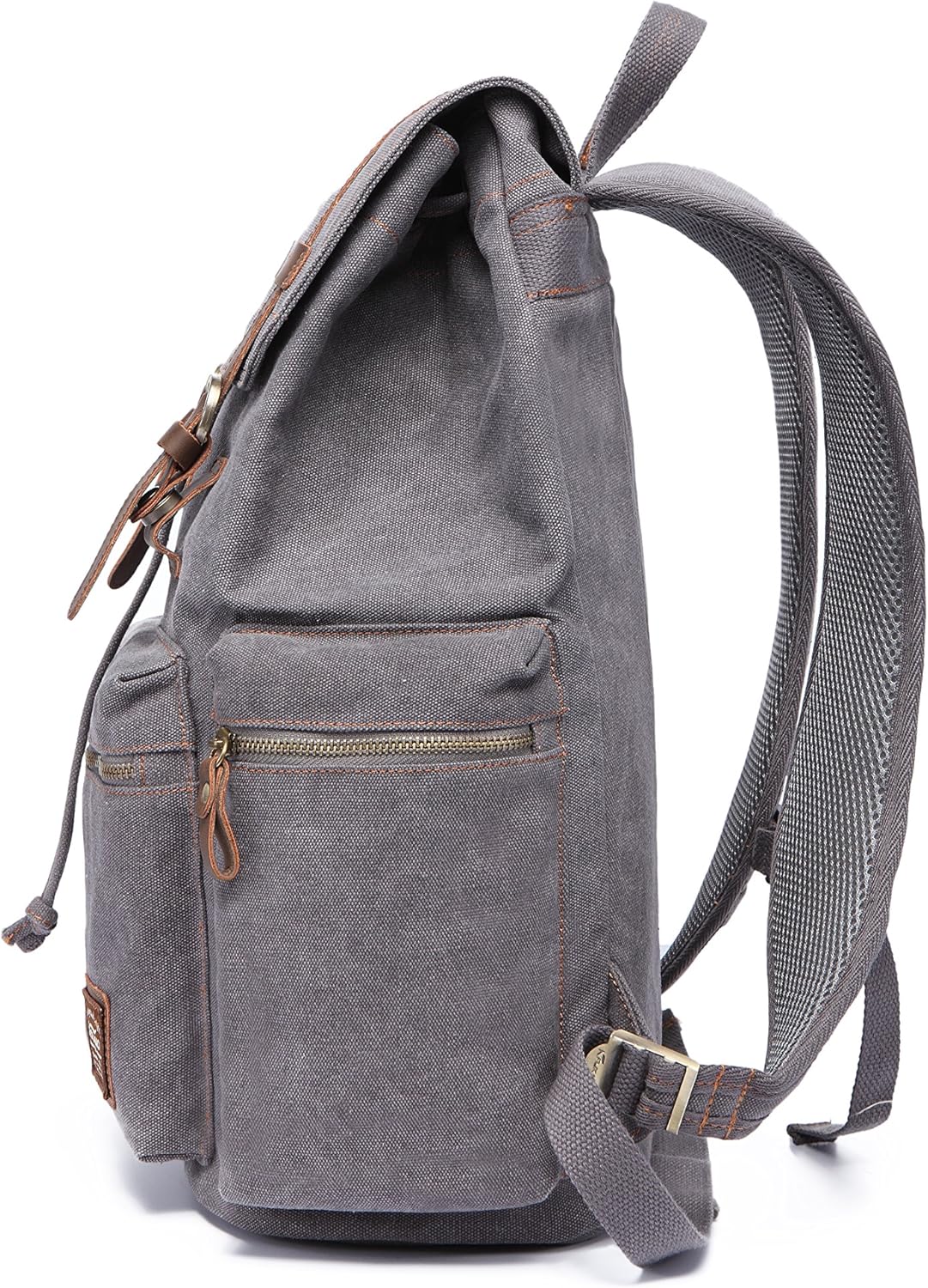 KAUKKO Vintage Casual Canvas and Leather Rucksack Backpack